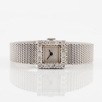 Wristwatch 18K white gold and platinum with brilliant-cut diamonds.