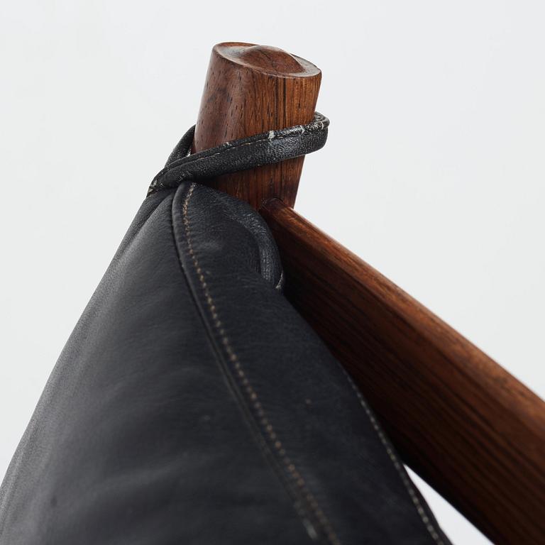 Ole Wanscher, karmstol samt fotpall, "Colonial Chair, PJ 149", Poul Jeppesen, Danmark, 1950-60-tal.