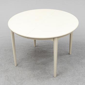 CARL MALMSTEN, matgrupp, 7 delar, 6 stolar samt bord. Två iläggskivor medföljer.