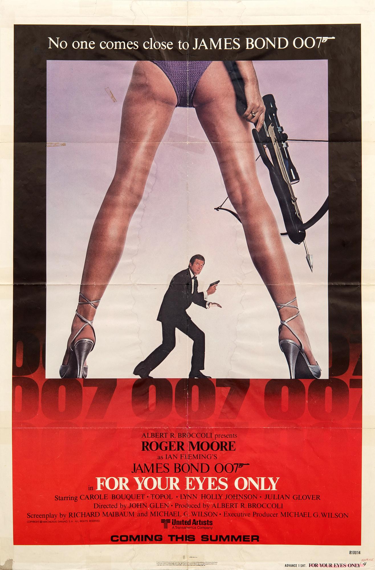 Filmaffisch James Bond "For Your Eyes Only" Amerikansk.