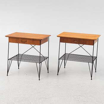 A pair of bedside tables, mid 20th Century.