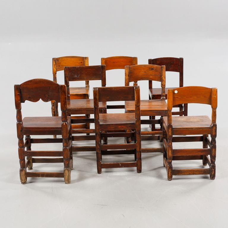 Nine chairs, 19th century.