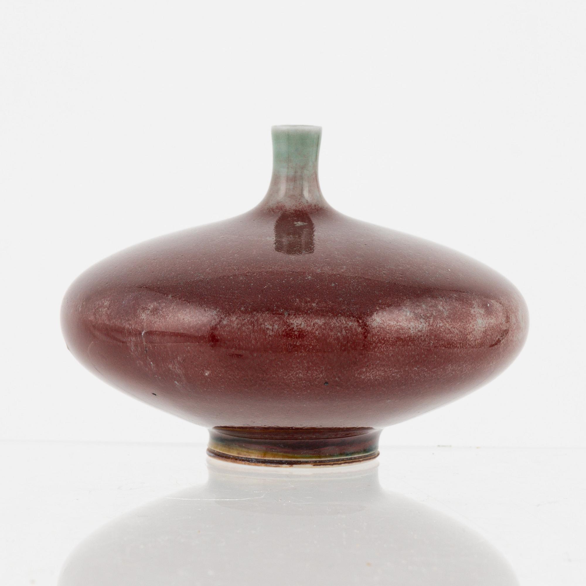 Berndt Friberg, a stoneware bowl and a vase, Gustavsbergs studio, 1967 and 1970.