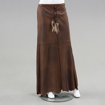 A indianinspirered leather skirt by Ralph Lauren.