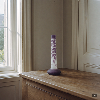Emile Gallé, vas, överfångsglas, Nancy, Frankrike efter 1904.