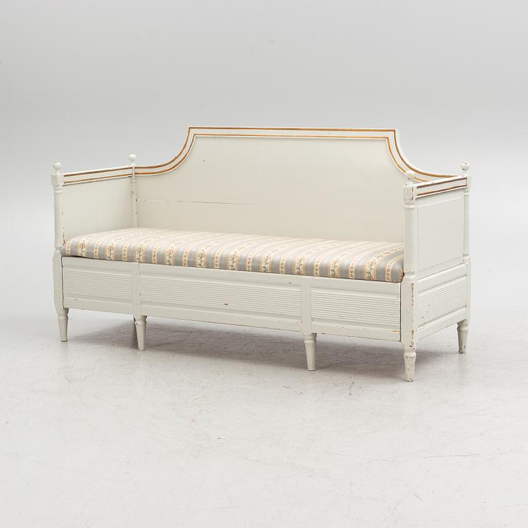 A painted 19th century Gustavian style sofa.