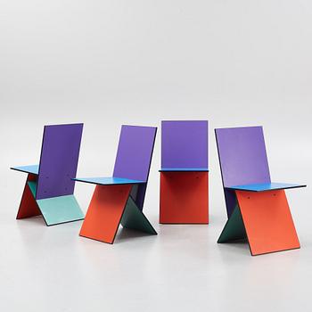 Verner Panton, a set of four 'Vilbert' chairs for IKEA, 1993-94.