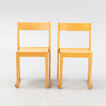 Sven Markelius, a set of six birch 'Orkesterstolen' chairs, mid 20th Century.