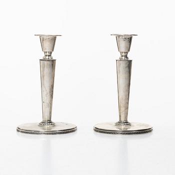 Eric Råström, ljusstakar, ett par, silver, Stockholm 1950.