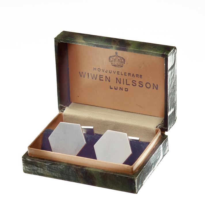 Wiwen Nilsson, WIWEN NILSSON, manschettknappar, 1 par, Lund 1940, sterling.