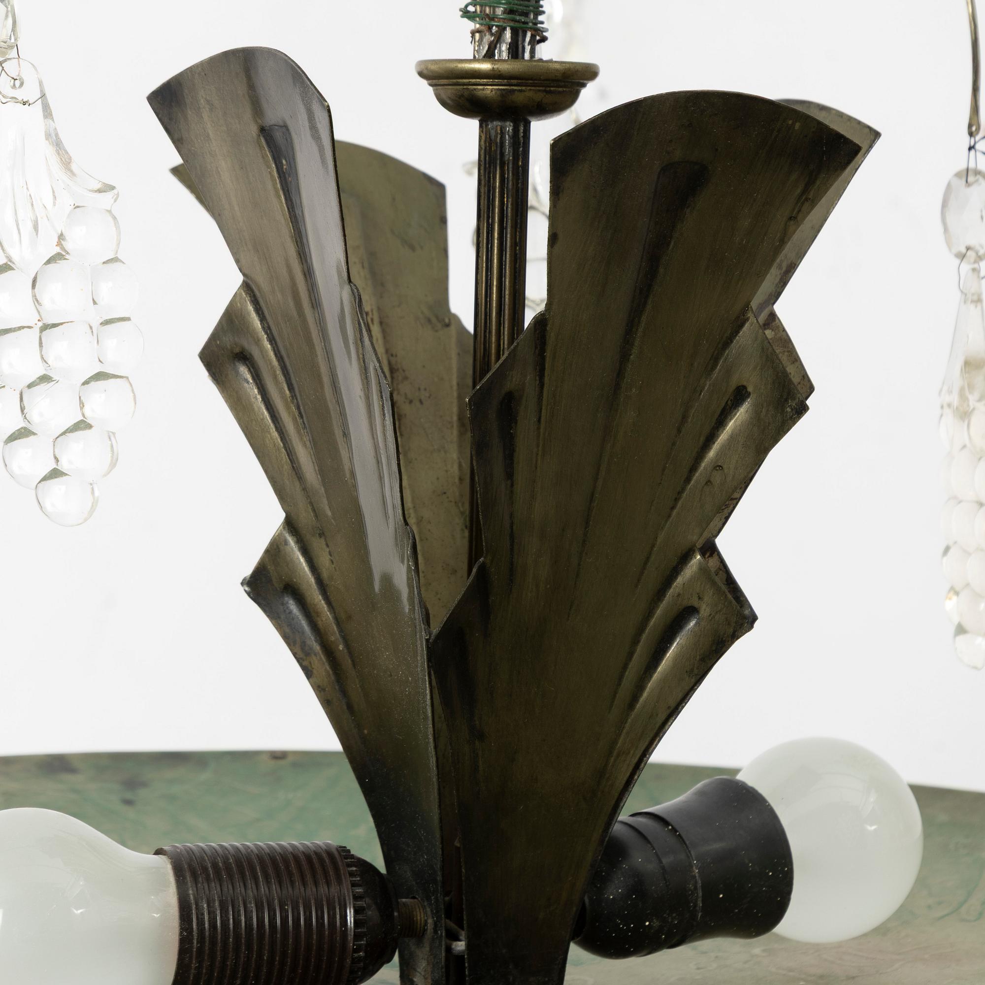 A Swedish Grace ceiling lamp, Sweden, 1920's, by engraver Gustaf Åström, Stockholm.