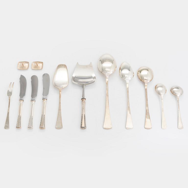 A 152-piece Tillander silver cutlery set, 'Käpy' (Cone), Helsinki 1971-1980. Design: Vilho Ellenberg, 1920s.