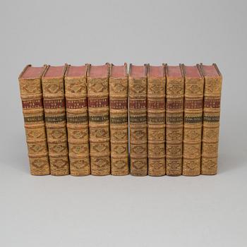 A set of 10 1700s books,  "'Histoire de France", 18th century.