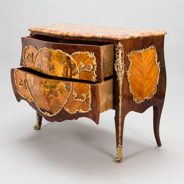 A chest of drawers plaque marked Les fils d'Alfred Wimphen Paris, early 20th century.
