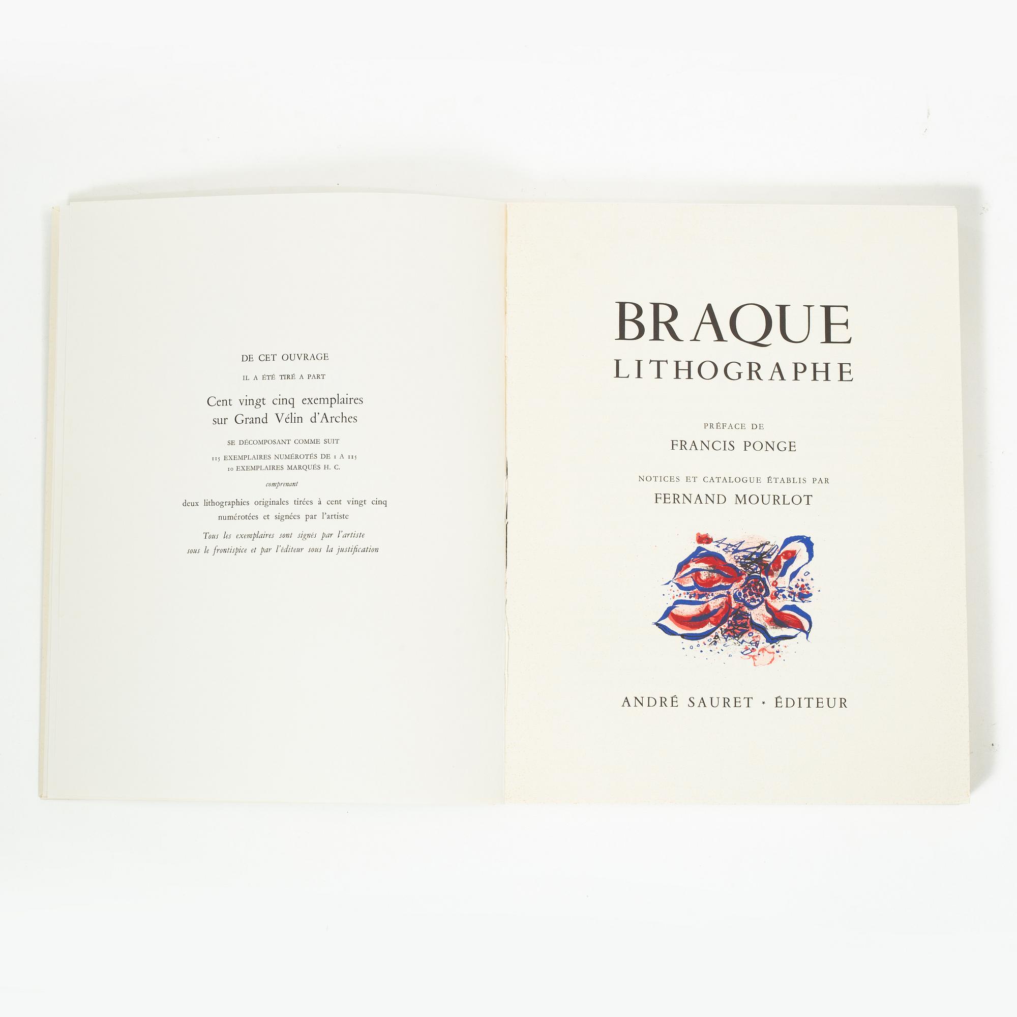 Art books, 3 pcs, Picasso Linoleum Cuts, Braque Lithographe, and André Masson - The Complete Graphic Work, vol 1.