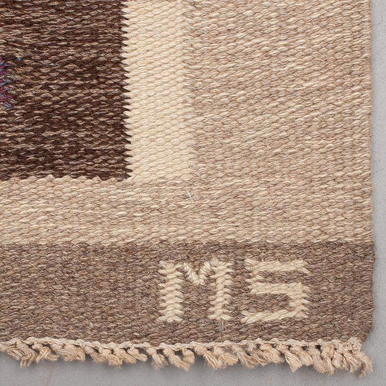 CARPET. Flat weave 283 x 190 cm. Signed KH MS. Sweden mid 20th century.