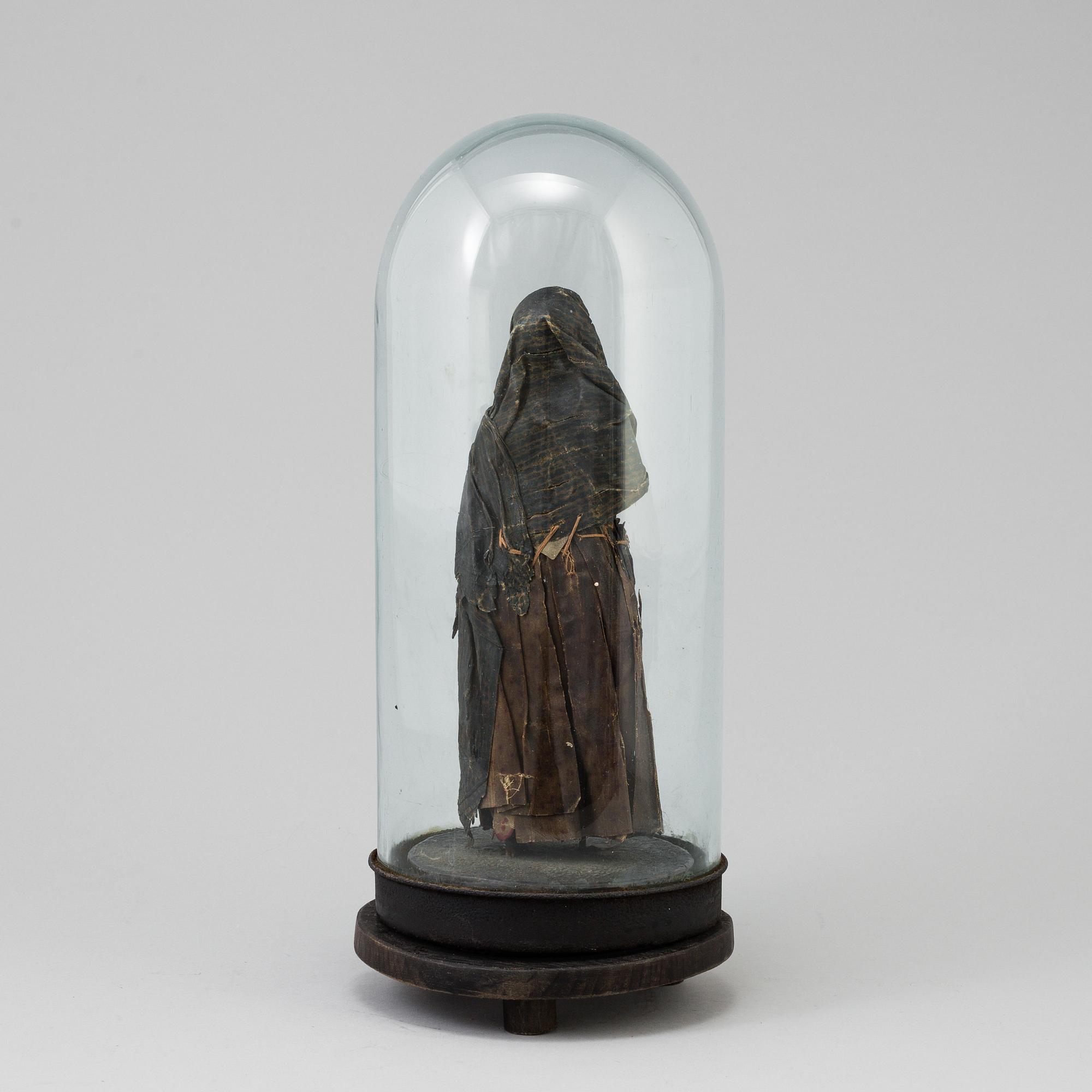 SKULPTUR, vax, 1700-tal, GLASKUPA.