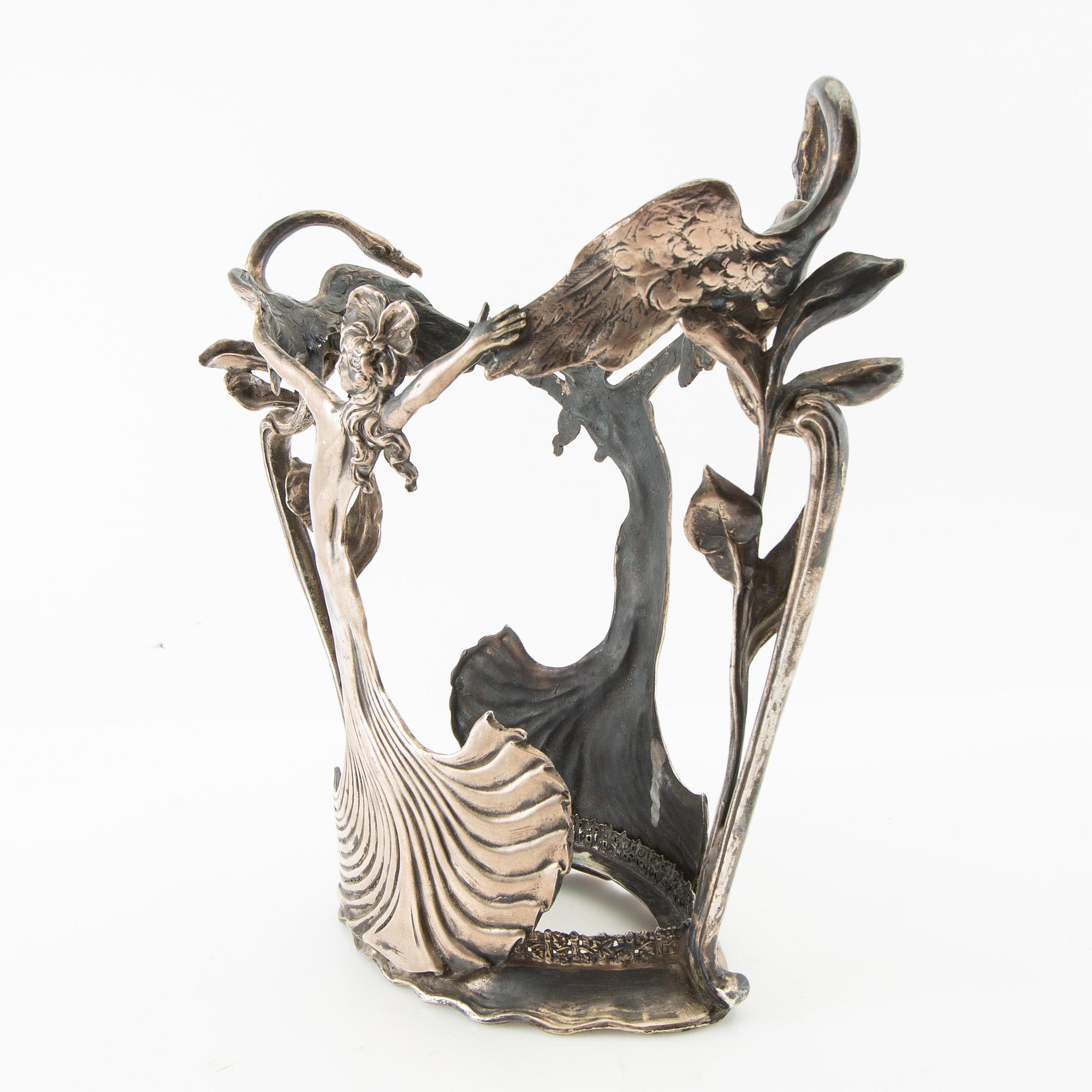Vase Jugend early 20th century silver probably Austria/Hungary.