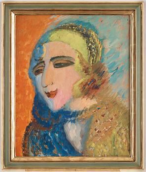 Sigrid Hjertén, "Flickhuvud i gul mössa" (Girl head in yellow hat9.