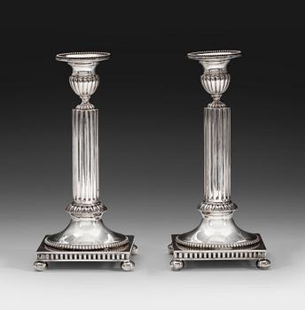 CANDLESTICKS, a pair. Silver GAB Stockholm 1911. Height 20,5 cm. Weight 428 g.