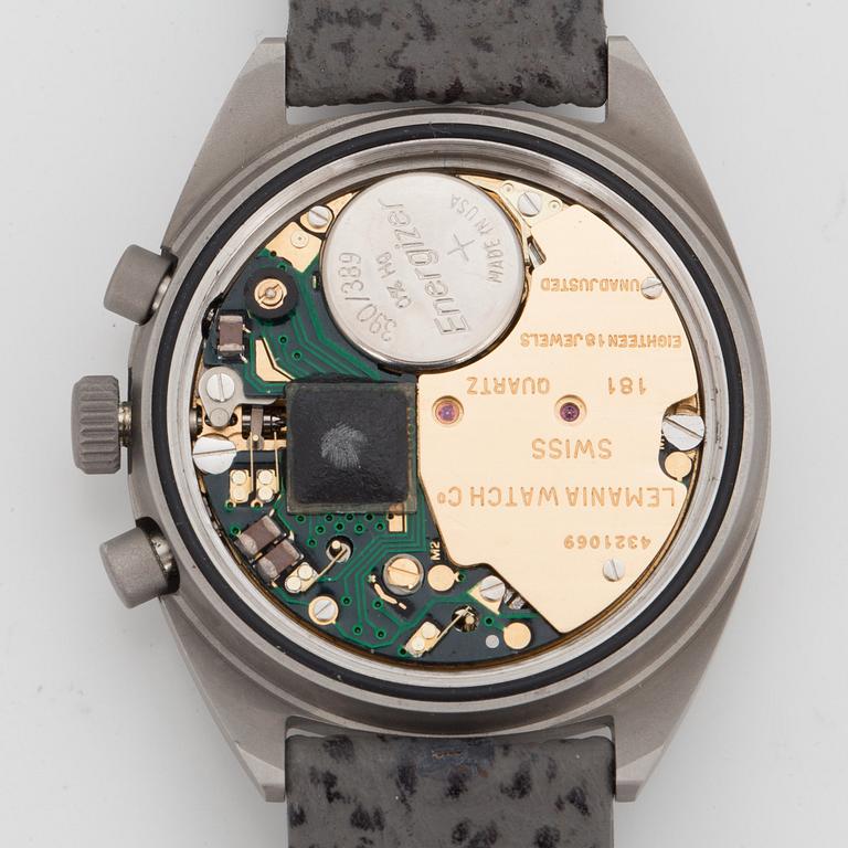 LEMANIA, hybrid, chronograph, "1/100sec" protoype, wristwatch, 37 mm.