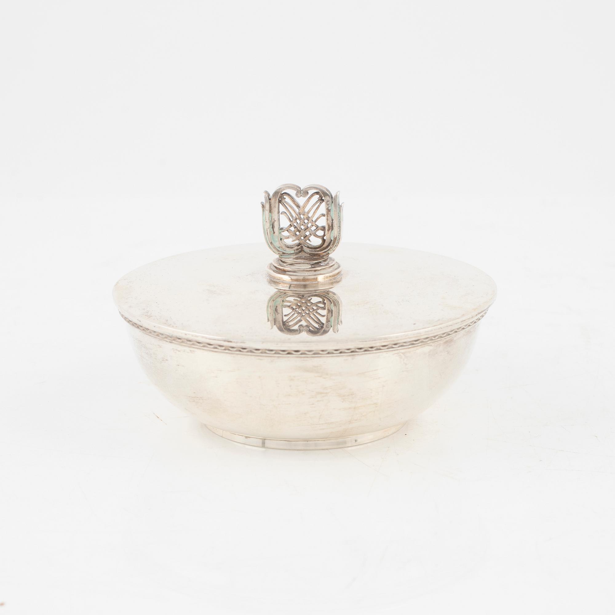 Atelier Borgila, ask med lock, sterlingsilver, Stockholm 1945.