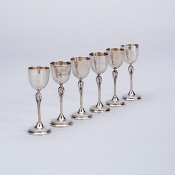 PIKAREITA, 6 kpl, hopeaa, Itävalta-Unkari, v. 1867 jälkeen. Yhteispaino 266 g.