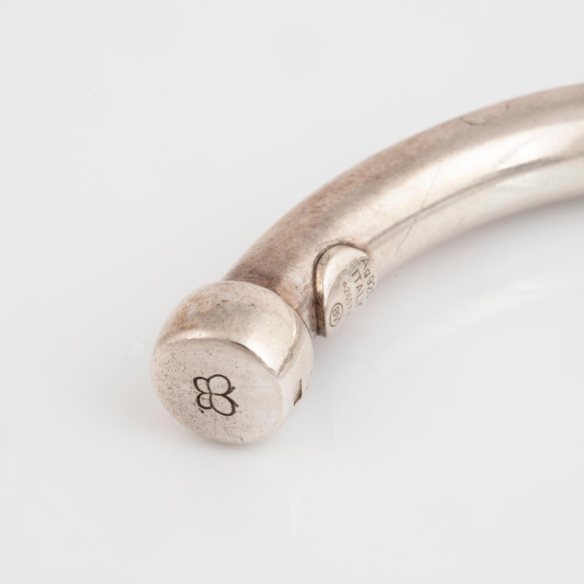 BOTTEGA VENETA, a sterling silver ring and bracelet, Italy.