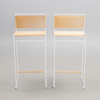 BARSTOLAR, ETT PAR, märkta Fly Line Carre (VI) – Italy, formigivna av Giandomenico Belotti, 1970-tal.