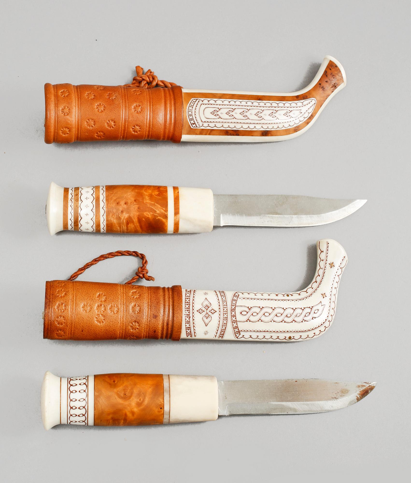 SAMEKNIVAR, 2 st, Anders Sunna, signerade, 1900-talets andra hälft.