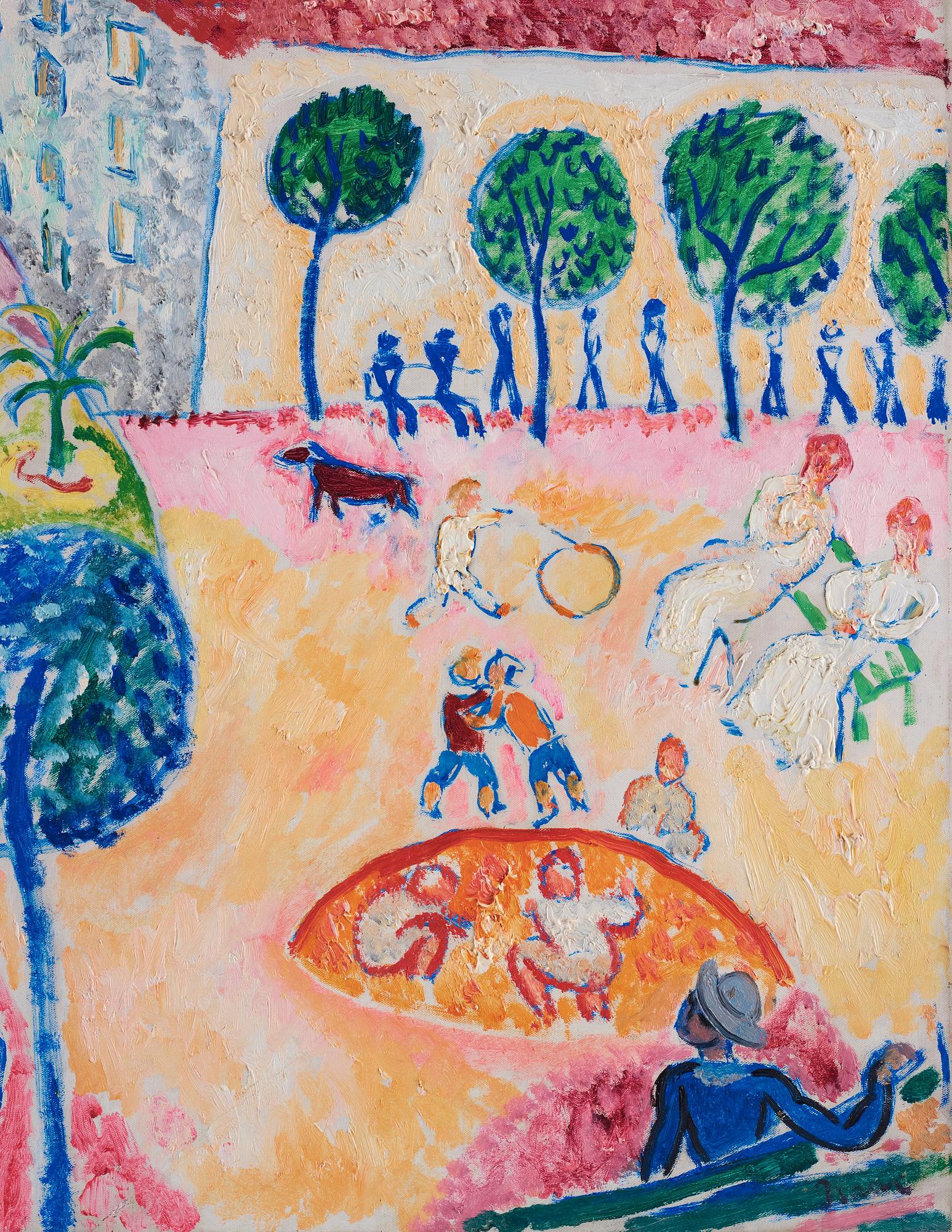 Isaac Grünewald, "Kungsträdgården, i solgasset".