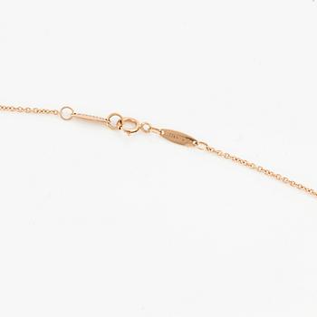 A Tiffany &Co necklace "Diamonds by the yard" design Elsa Peretti in 18K rose gold set with round brilliant-cut diamonds.