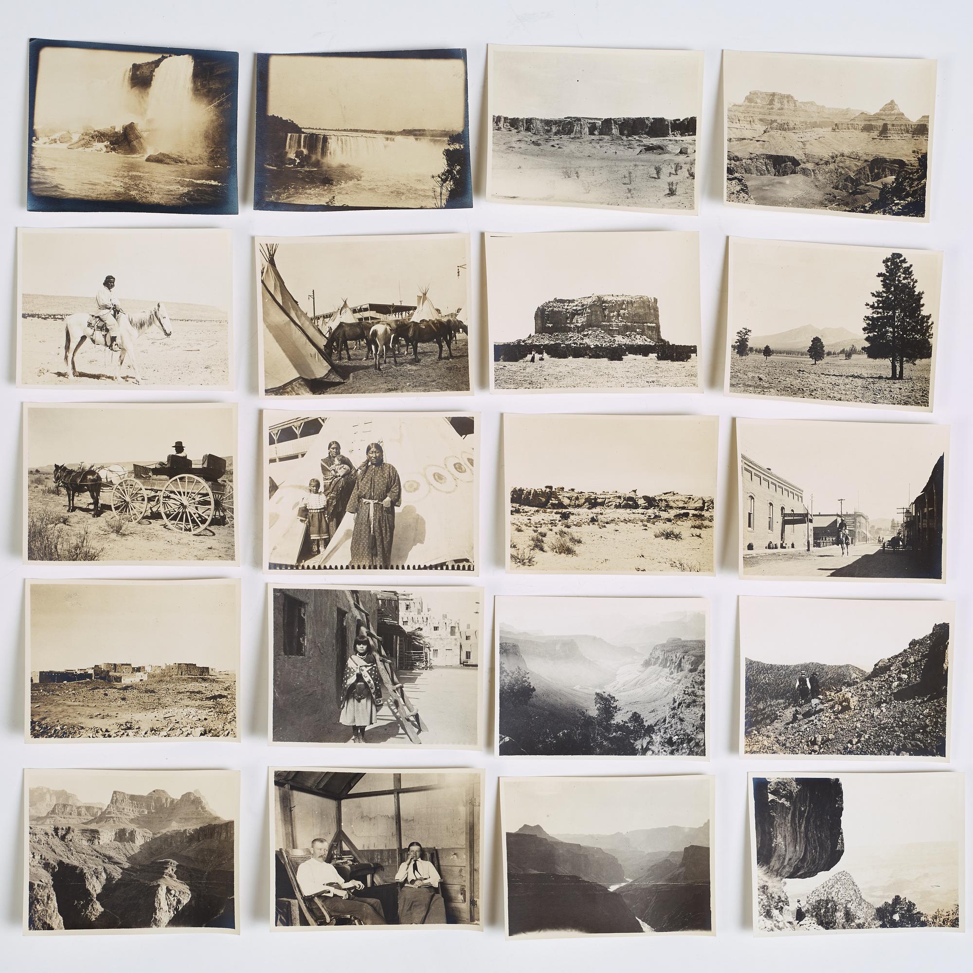 FOTOGRAFIER, 72 skioptikonbilder samt 72 pappersbilder och dokumentation från Carl Lindmans resa  i USA 1904.
