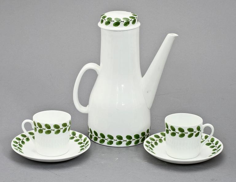 KAFFESERVISDELAR, 11 delar, porslin, "Festong", Stig Lindberg, Gustavsberg.
