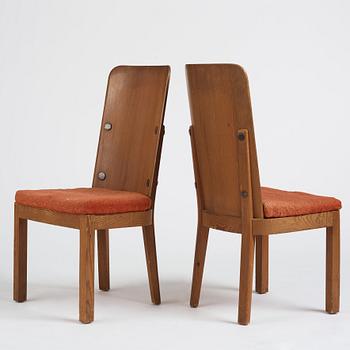 Axel Einar Hjorth, a set of six 'Lovö' chairs, Nordiska Kompaniet, Sweden 1930s.