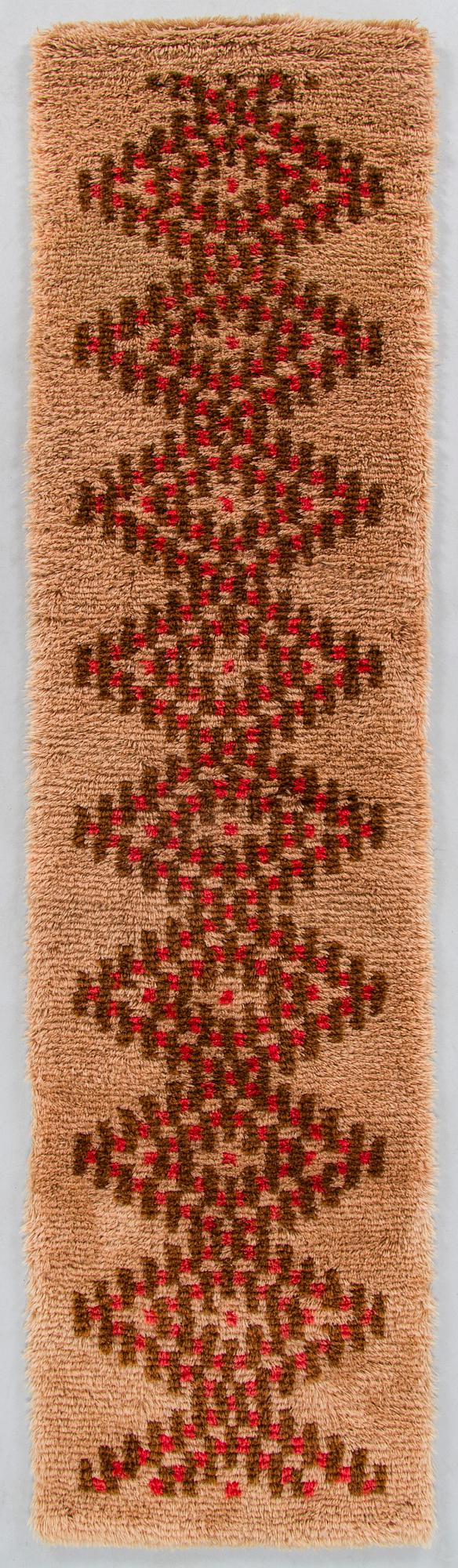 Rya/ ryamatta, tidigt 1900-tal.  Ca 156 x 42 cm.