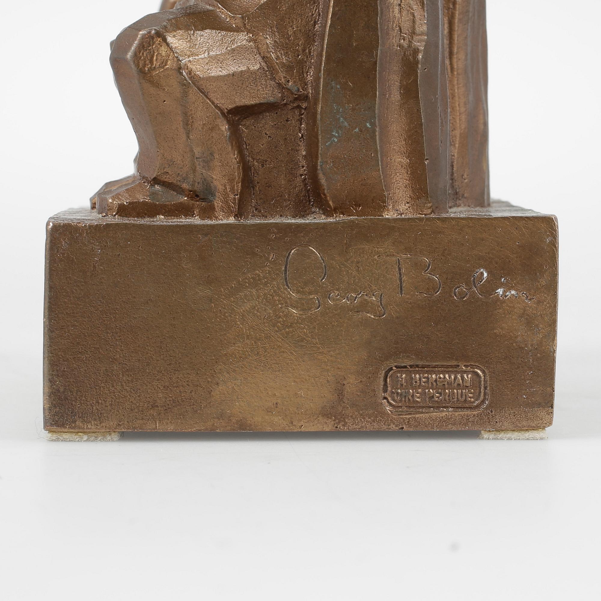 GEORG BOLIN, skulptur, brons, signerad.