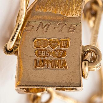 Björn Weckström, a 14K gold 'Orchid psychedelic' bracelet, Lapponia 1976.