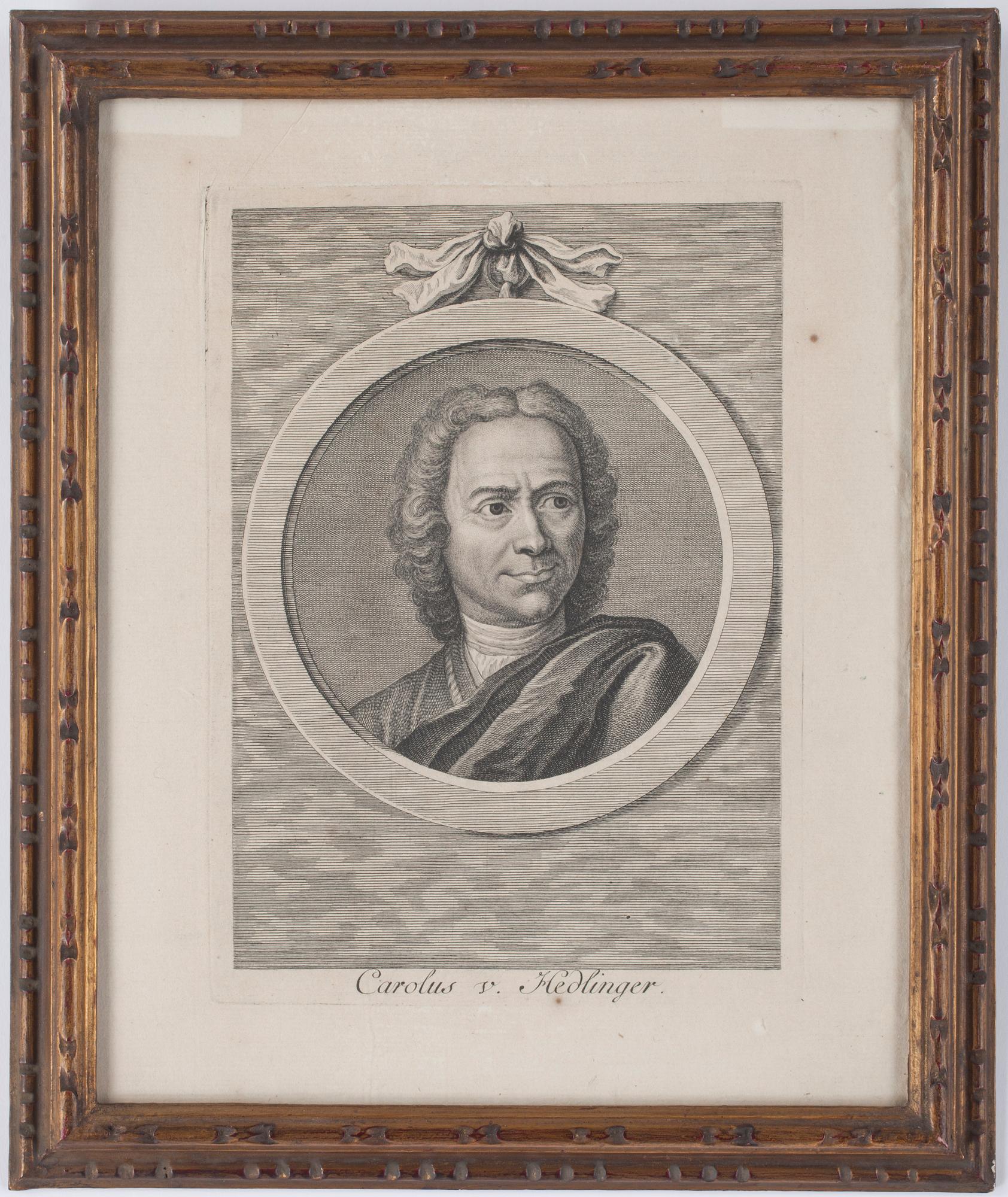 GRAVYRER, 2 st, Johann Carl Hedlinger, 1700-tal.