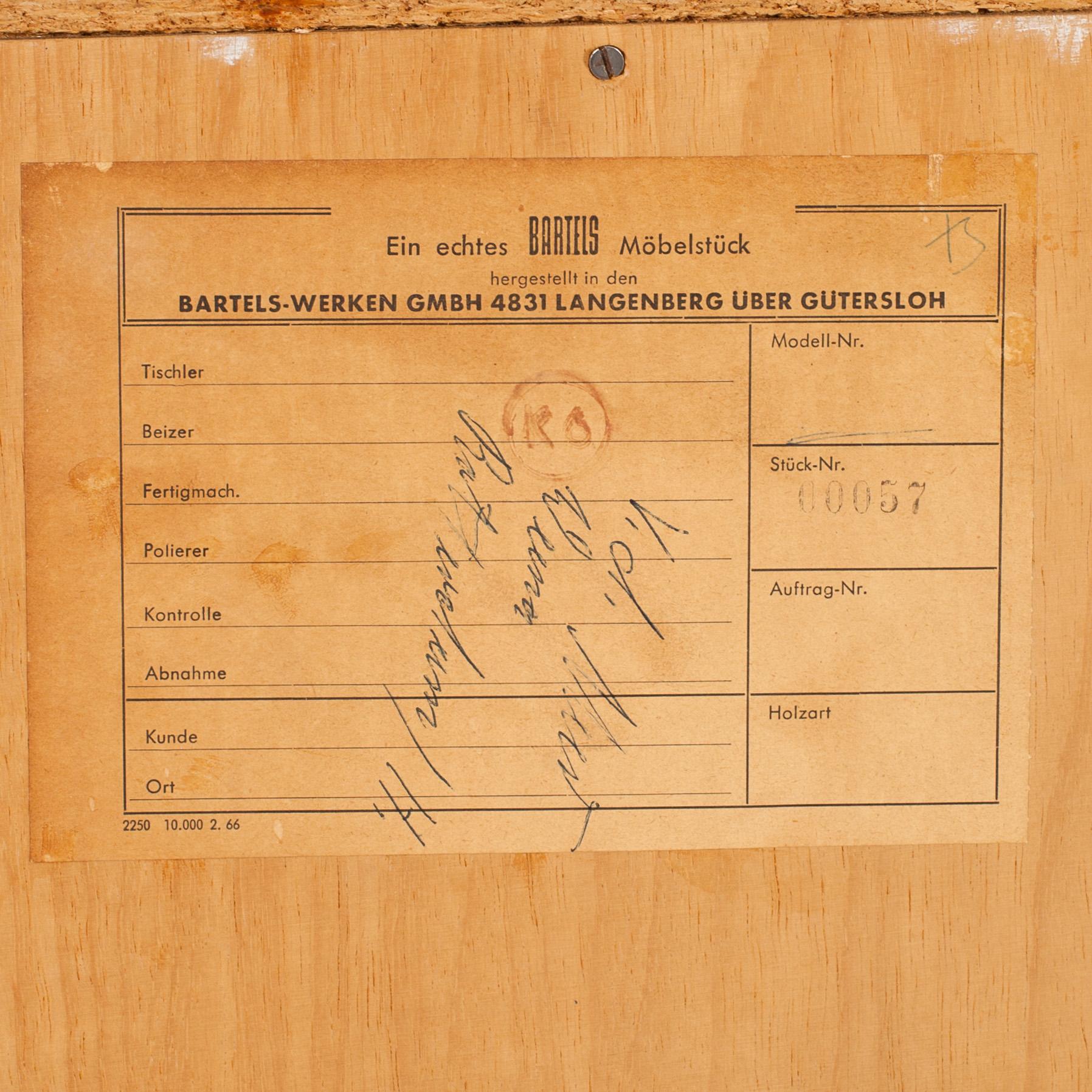 SIDEBOARD, Bartels Möbelstück, Tyskland,1960-tal,  etikettmärkt. Cites-intyg medföljer.