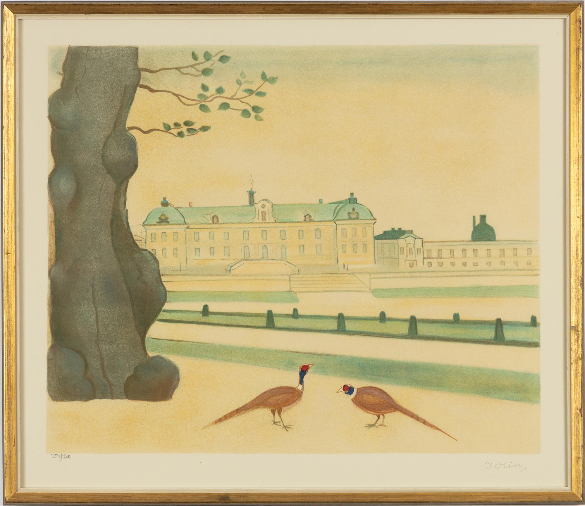 Einar Jolin, Pheasants in front of Drottningholm Palace.