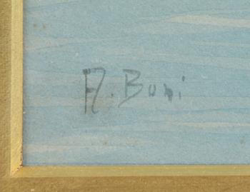 OKÄND KONSTNÄR, akvareller, 2 st, sign A Boni.