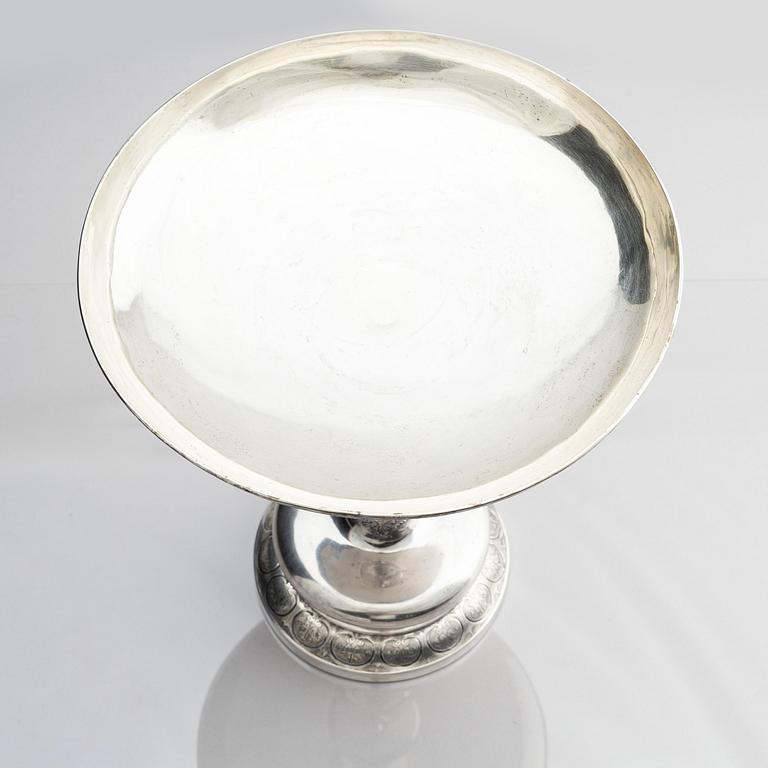 A Danish large silver bowl on foot, mark of Anton Michelsen, Copenhagen 1865.