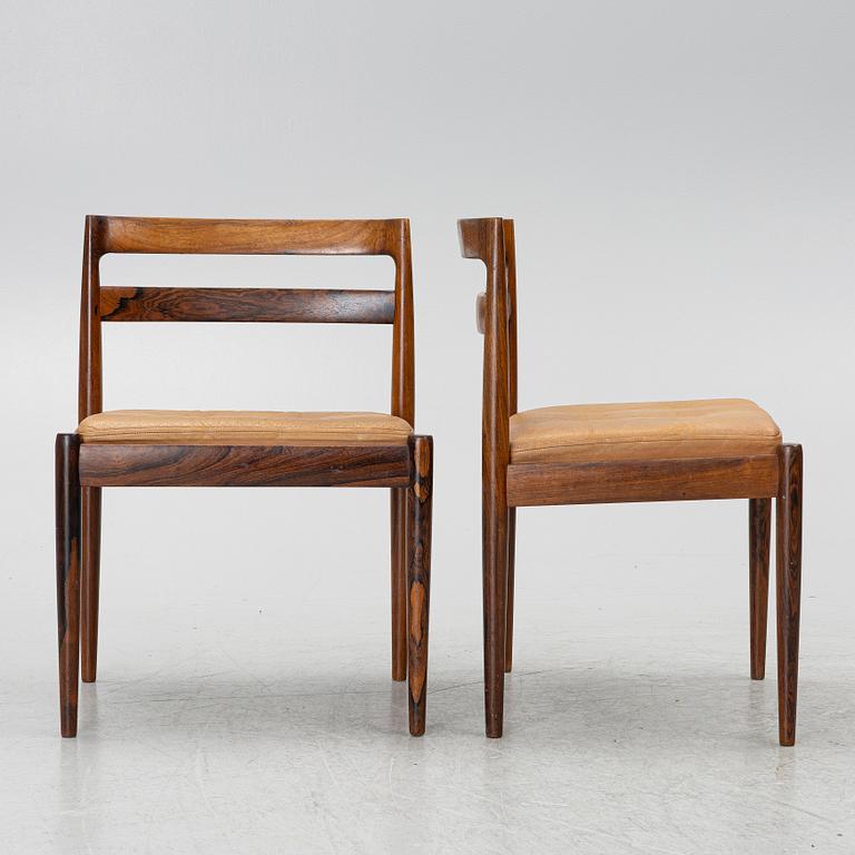 Kai Kristiansen, Stolar, 6 st, "Univers" modell 301, Magnus Olesen, Durup, Denmark, 1960-tal.