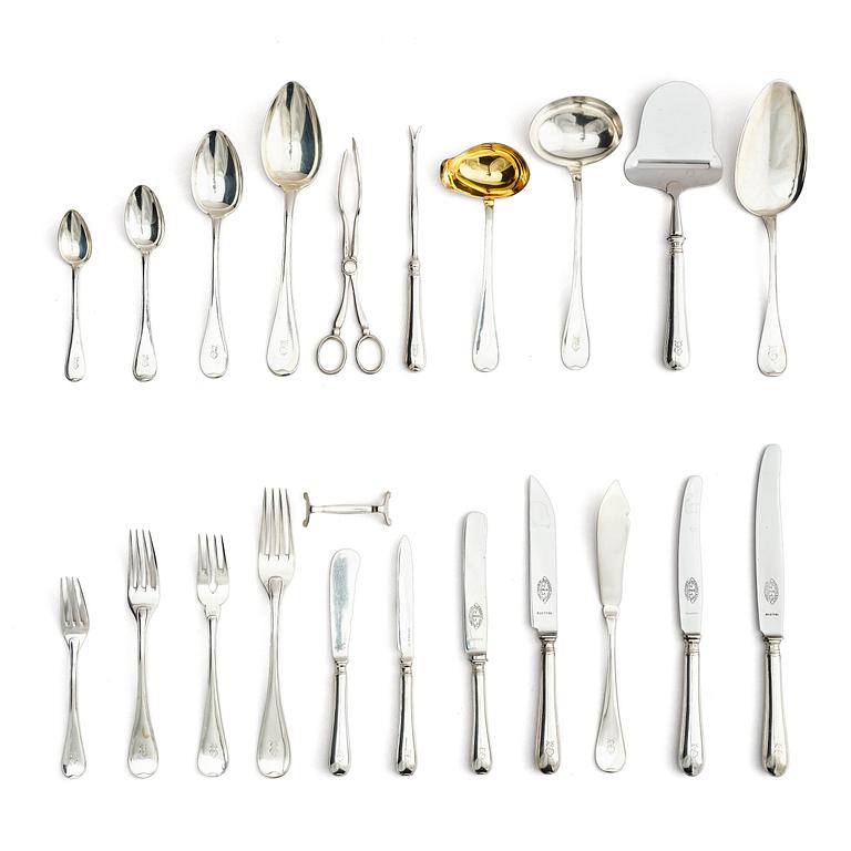 A Swedish silver cutlery set, 269 pieces, marks of AG Dufva, CG Hallberg et al., Stockholm 1925-1934.