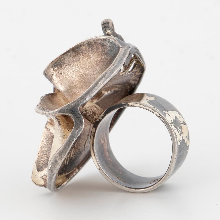 BJÖRN WECKSTRÖM, Ring, 'Jaaras dream', silver. Helsingfors 1971.