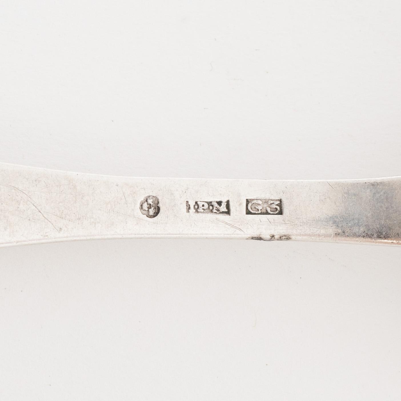 Skedar, 6 st, silver, olika mästare, bl.a. Johan Petter Molér, Visby, 1813. Karl Johan.