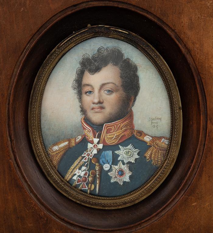 JEAN-BAPTISTE ISABEY, in the manner of. Gouache 9.5 x 7.5 cm.