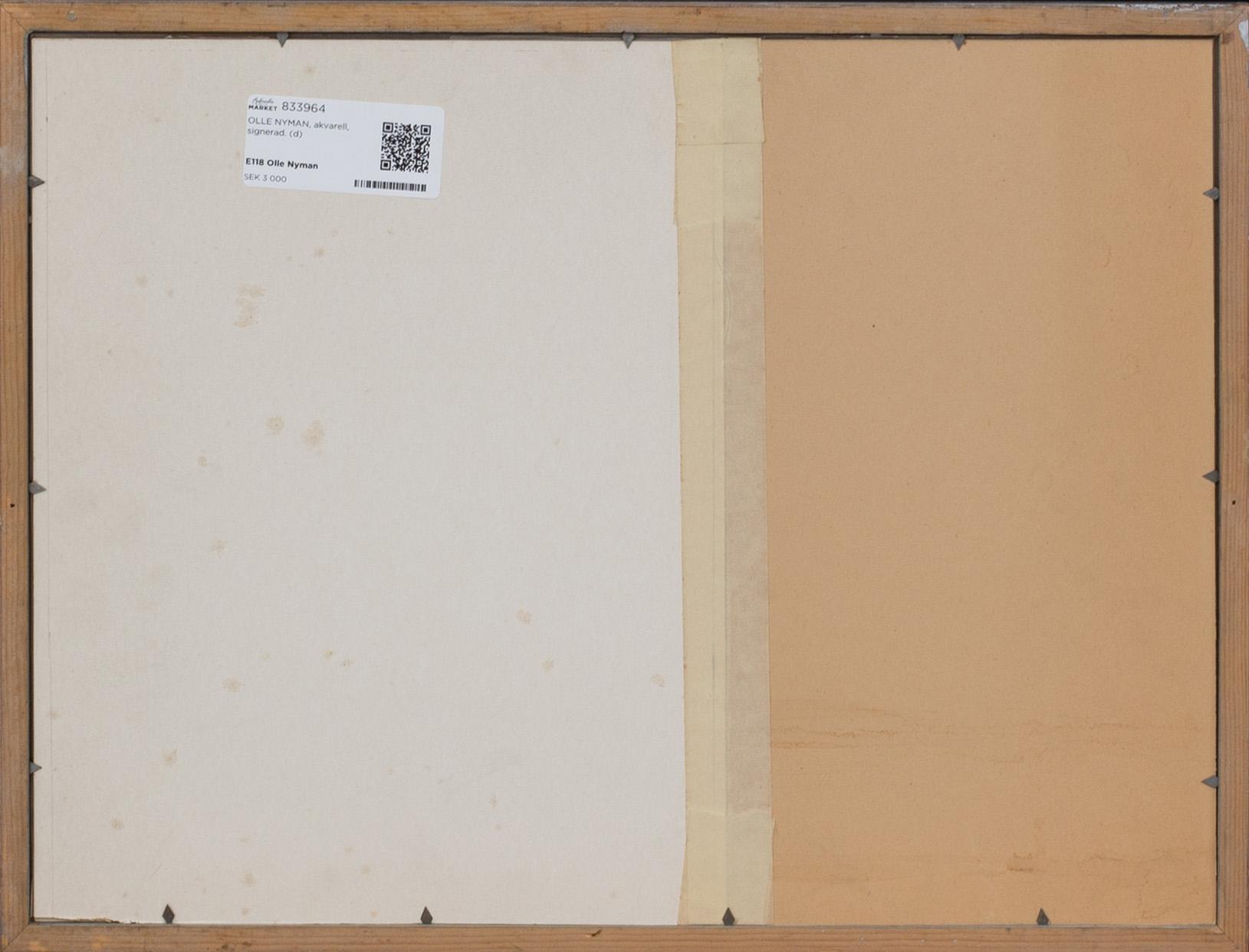 OLLE NYMAN, akvarell, signerad.