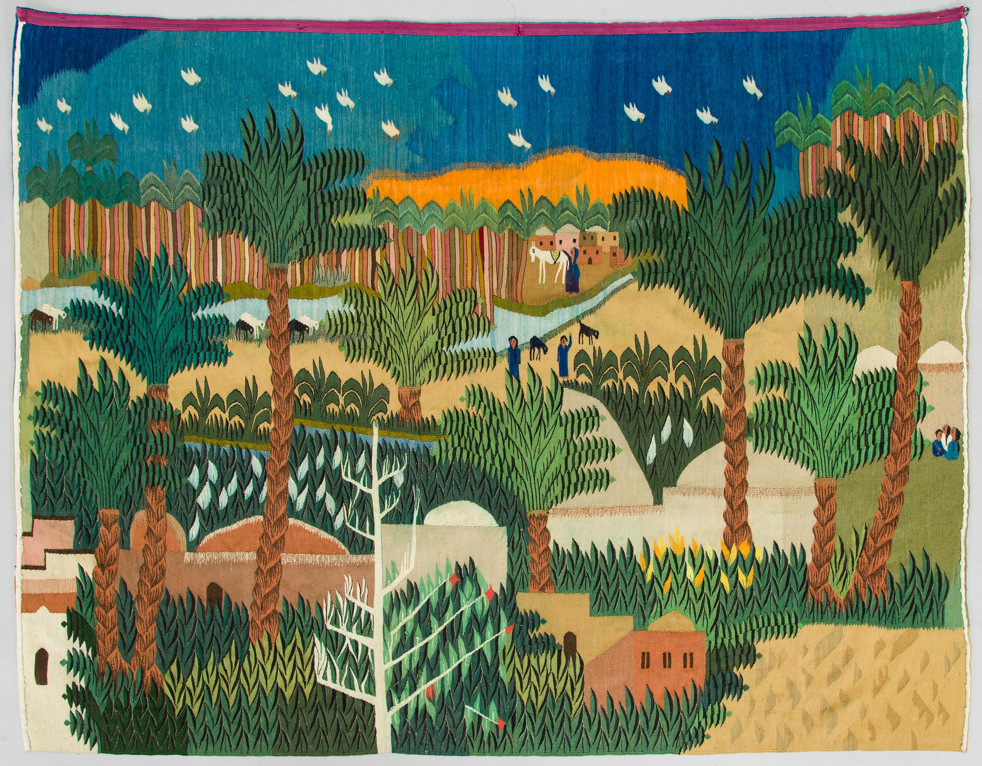 A Tapestry in Tapestry weave by Ramses Wissa Wassef, Egypt. Circa 146 x 185 cm.